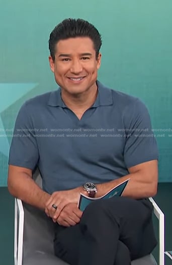 Mario’s navy polo on Access Hollywood