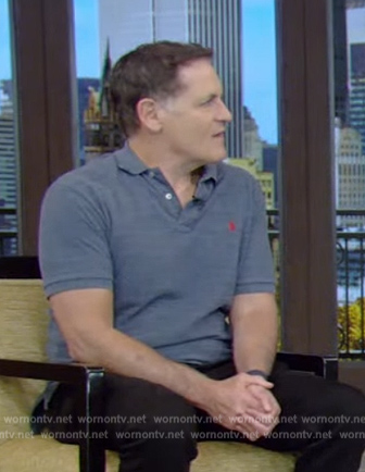 Mark Cuban’s blue polo on Live with Kelly and Mark