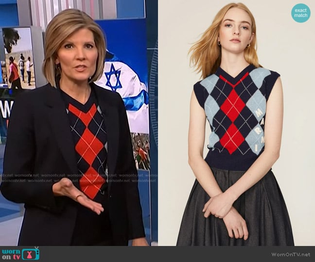 Marni Argyle Sweater Vest worn by Kate Snow on NBC News Daily