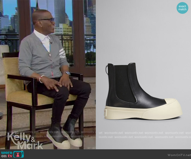 Marni Black Nappa Leather Pablo Chelsea Boots worn by Randy Jackson on Live with Kelly and Mark