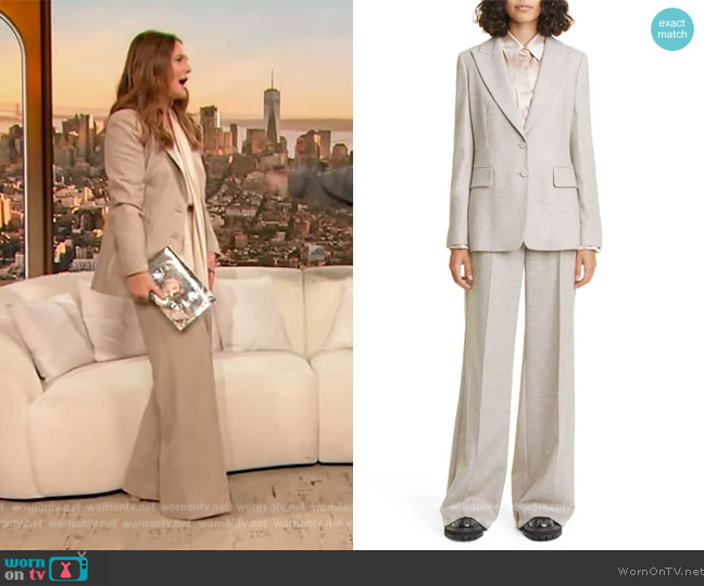 Max Mara Abaco Virgin Wool & Cashmere Jacket worn by Drew Barrymore on The Drew Barrymore Show