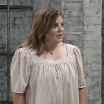 Maxie’s gingham checked square-neck top on General Hospital