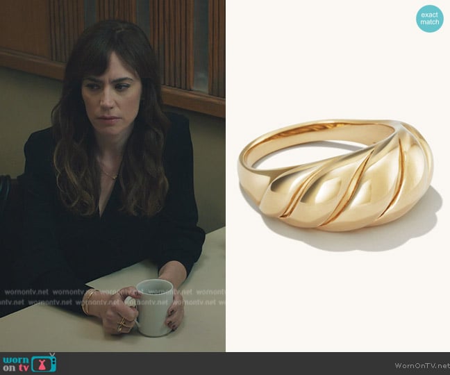 Mejuri Croissant Dome Ring worn by Wendy Rhoades (Maggie Siff) on Billions