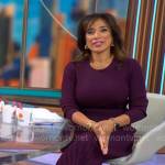 Michelle Miller’s purple sweater dress on CBS Mornings