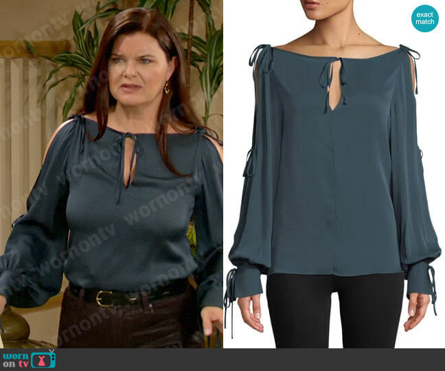 Milly Connie Blouse worn by Katie Logan (Heather Tom) on The Bold and the Beautiful