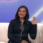 Mindy Kaling’s black zip front dress on Today