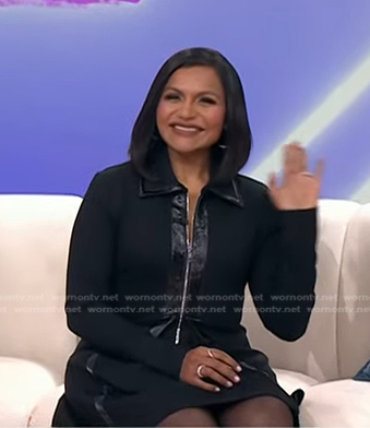 Mindy Kaling's black zip front dress on Today