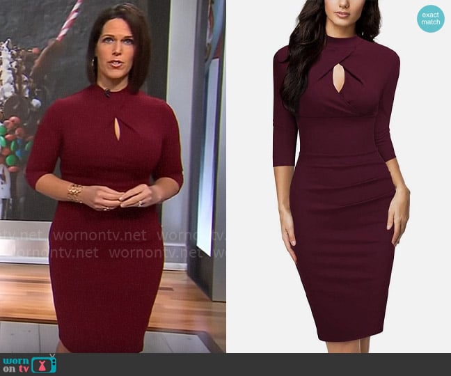 Miusol 2/3 Sleeve Pencil Dress worn by Dana Jacobson on CBS Mornings