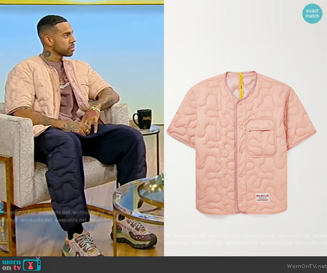 Moncler S Salehe Bembury Quilted Shell Down Overshirt worn by Vic Mensa on Tamron Hall Show