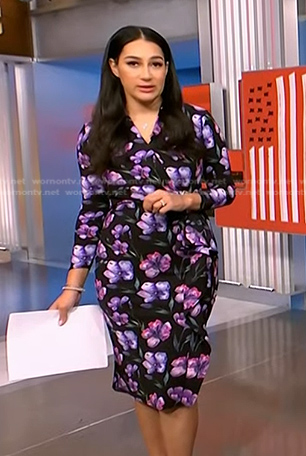 Morgan’s black and purple floral dress on NBC News Daily