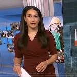 Morgan’s burgundy gathered waist dress on NBC News Daily