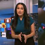 Morgan’s teal twist neck top on NBC News Daily