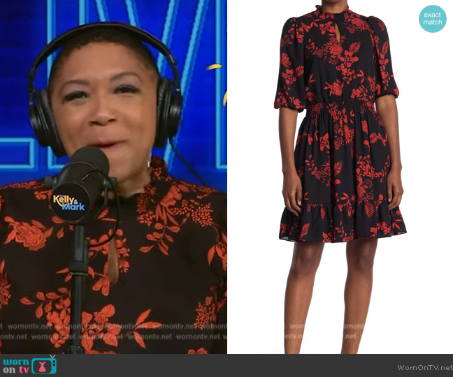 Nanette Nanette FootWR Floral Flounce Hem Puff Sleeve Dress worn by Deja Vu on Live with Kelly and Mark