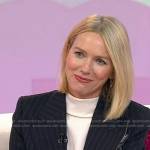 Naomi Watts’s pinstripe frayed blazer on Today