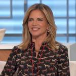 Natalie’s black horse print blouse on The Talk