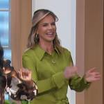 Natalie’s green tie waist wrap dress on The Talk