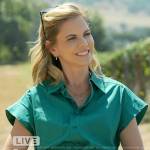 Natalie’s green tie waist top on The Talk