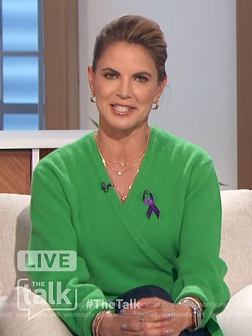 Natalie's green wrap sweater on The Talk