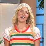 Amanda’s rainbow stripe ringer tee on The Talk