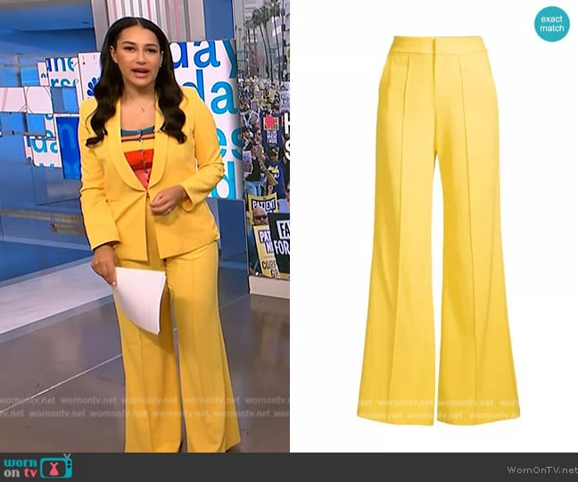 Alice + Olivia Dylan High-Waist Pants worn by Morgan Radford on NBC News Daily