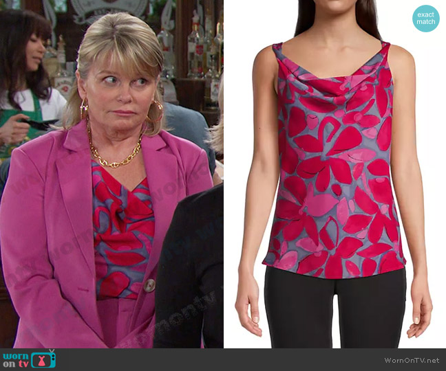 Nic + Zoe Happy Splash Draped Tank worn by Bonnie Lockhart (Judi Evans) on Days of our Lives