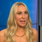 Nikki Glaser’s leopard print cami on E! News