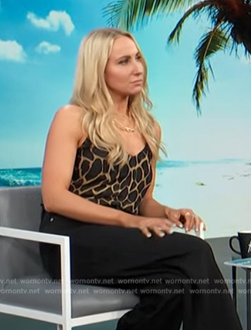 Nikki Glaser’s leopard print cami on Access Hollywood