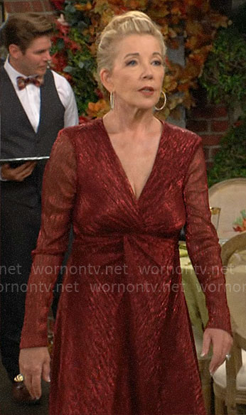 Nikki's metallic red gown on The Young and the Restless