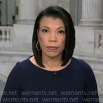 Nikole Killion’s navy sheath dress on CBS Mornings