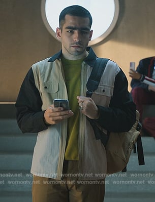 Omar's colorblock jacket on Elite