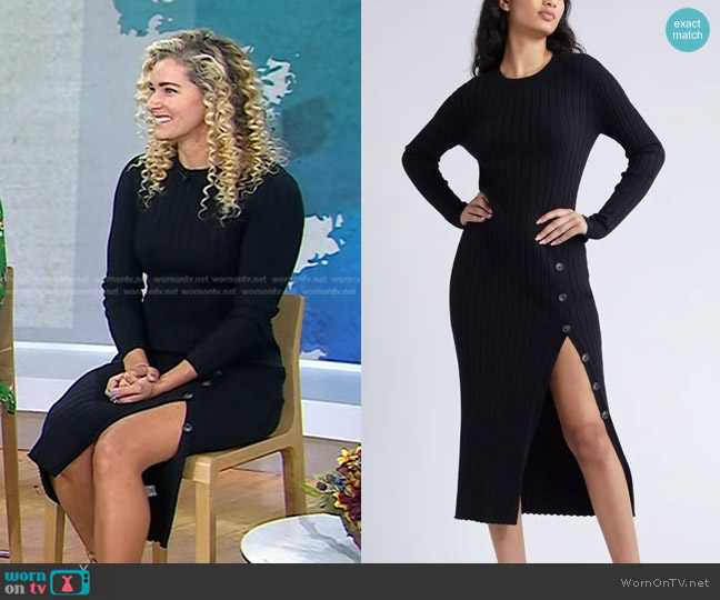 Open Edit Button Sweater Midi Dress worn by Lindsey Jacobellis on Today