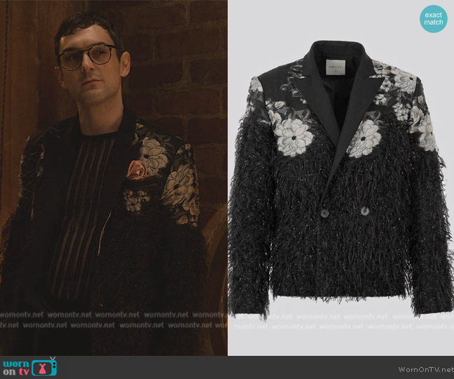 Cliff’s black floral jacket on Only Murders in the Building