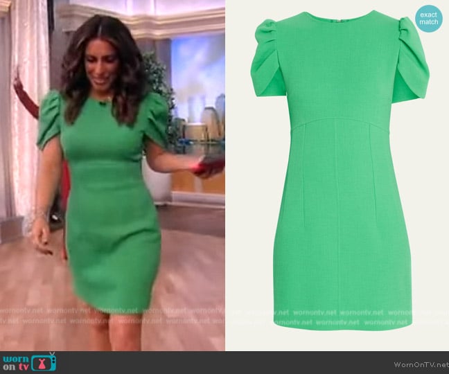 Oscar de la Renta Draped Short-Sleeve Mini Wool Dress worn by Alyssa Farah Griffin on The View