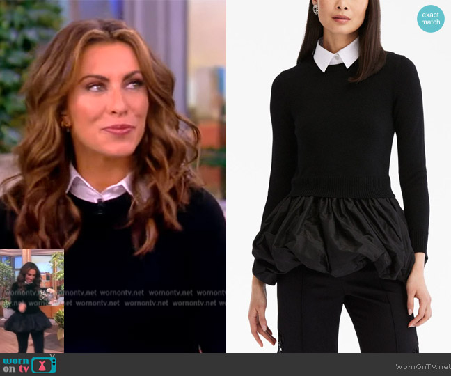 Oscar de la Renta Draped peplum-hem jumper worn by Alyssa Farah Griffin on The View