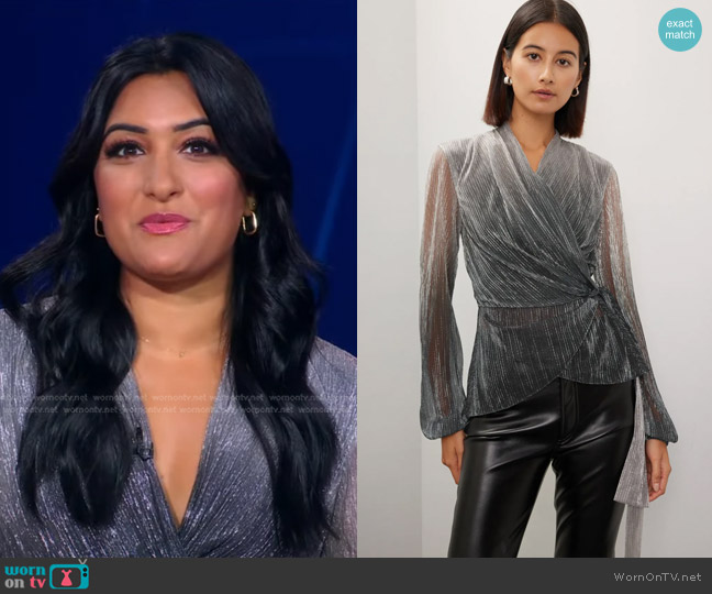 PatBO Ombre Wrap Top worn by Reena Roy on Good Morning America