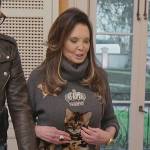 Patricia’s gray cat graphic sweater on Southern Charm