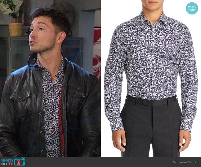 Paul Smith Soho Floral Print Slim Fit Shirt worn by  Alex Kiriakis (Robert Scott Wilson) on Days of our Lives