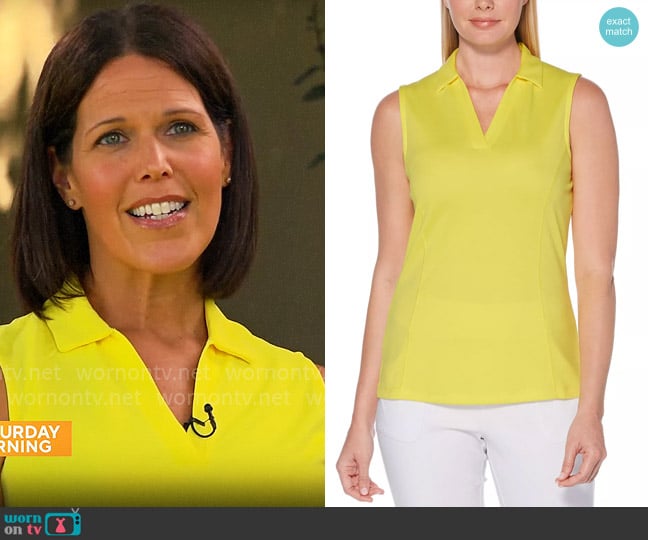 PGA Tour Airflow Collared Golf Shirt worn by Dana Jacobson on CBS Mornings