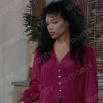 Portia’s pink v-neck button front top on General Hospital