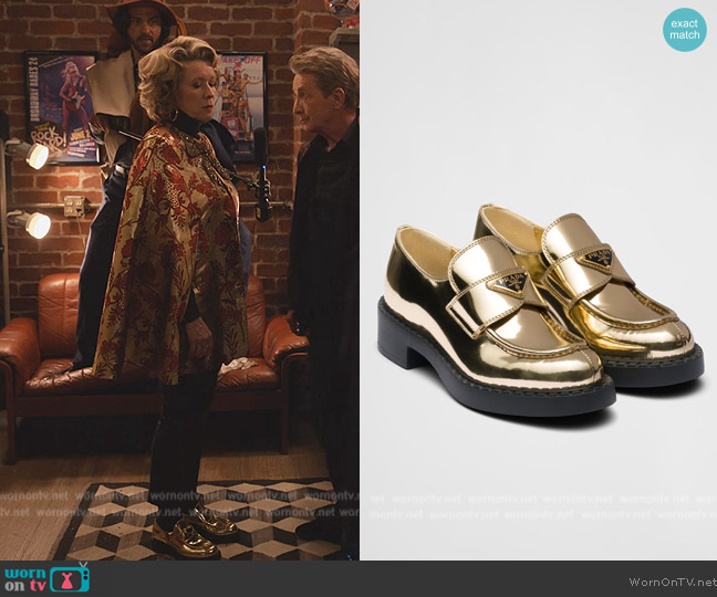 Donna’s metallic loafers on OMITB