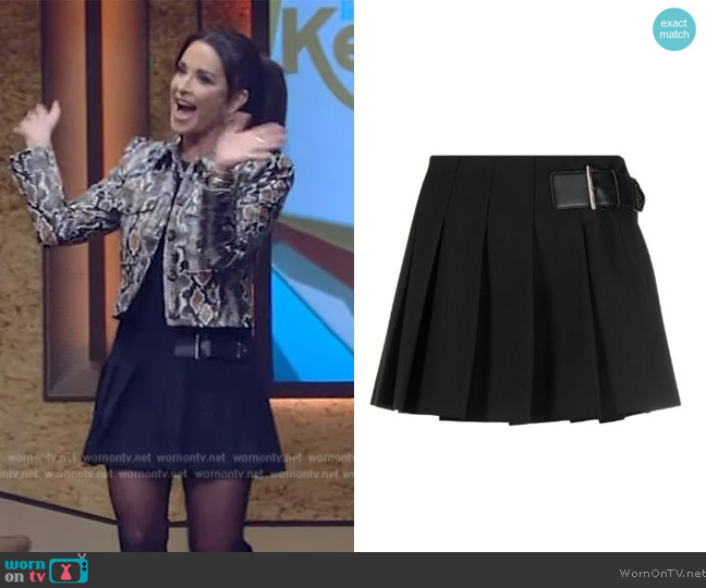 Prada Box-pleat mini skirt worn by Kyle Richards on Live with Kelly and Mark