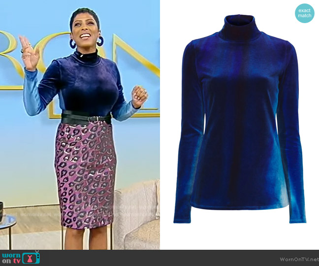 Proenza Schouler Ice Dyed velvet top worn by Tamron Hall on Tamron Hall Show