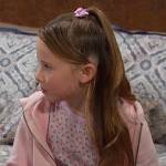 Rachel’s purple floral print top on Days of our Lives