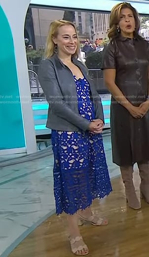 Rachel Rothman’s blue lace dress on Today