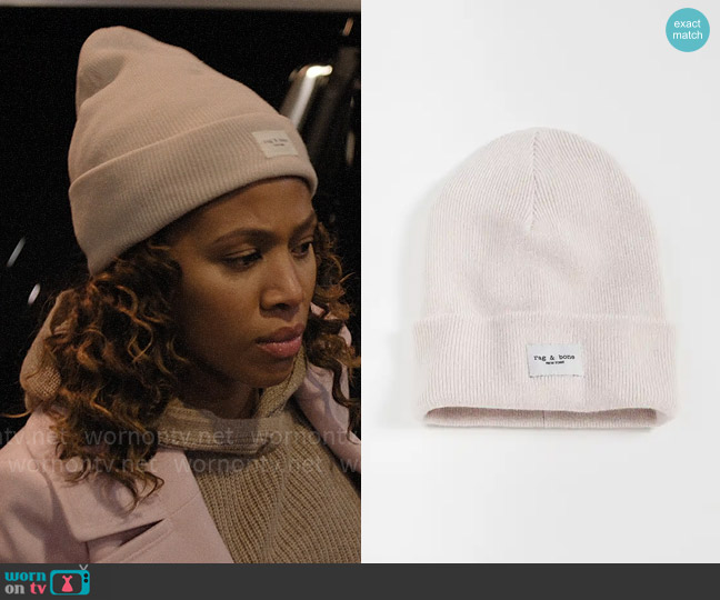 Rag and Bone Addison Beanie in Turtledove worn by Christina Hunter (Nicole Beharie) on The Morning Show