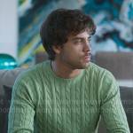 Raul’s green cable knit sweater on Elite