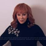 Reba’s black embellished turtleneck sweater on The Voice