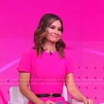 Rebecca’s pink sheath dress and belt on Good Morning America