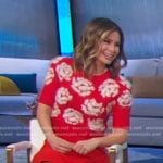 Rebecca’s red floral embroidered sweater on Good Morning America