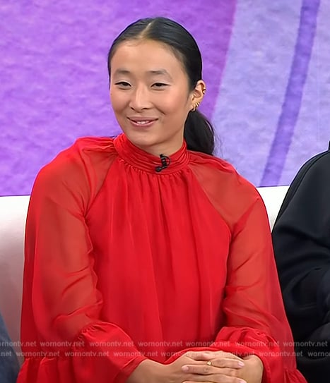 Nadya Okamoto’s red sheer mini dress on Today